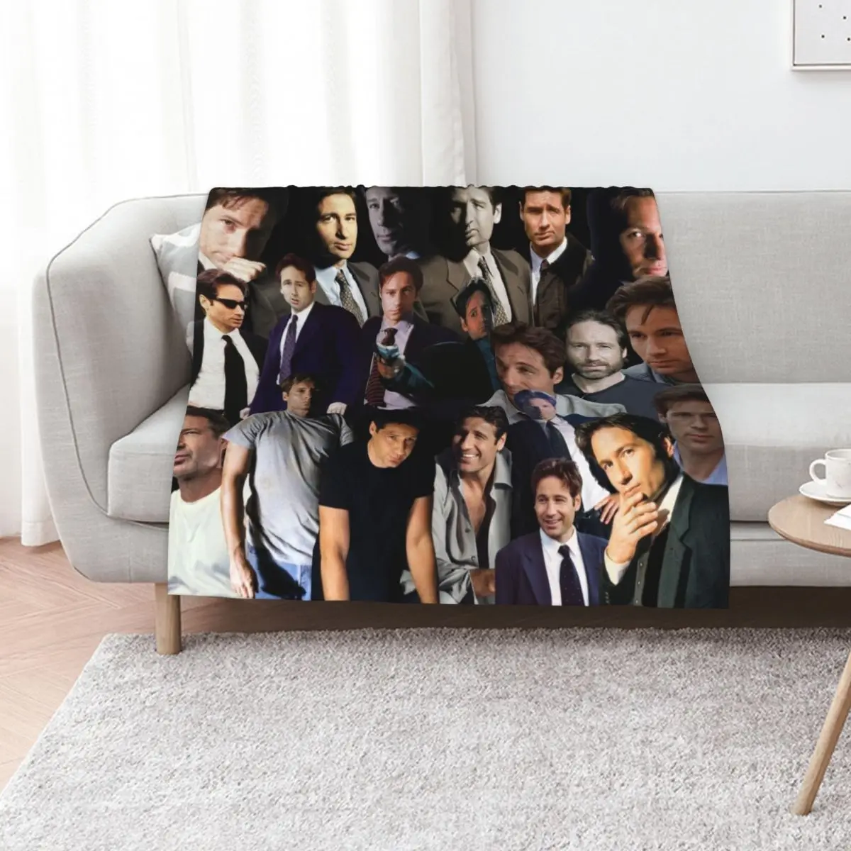 

David Duchovny - Fox Mulder photo collage Throw Blanket heavy to sleep Large Decorative Throw christmas decoration Blankets