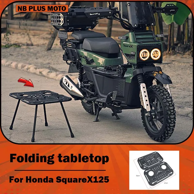 【Premium】For Honda SquareX125: foldable table top, quick-release and swiveling rear shelf side support