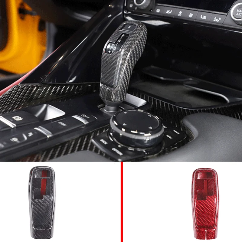 

For 2019-2022 Toyota GR Supra A90 real Carbon Fiber car styling car shift head protector cover sticker car interior accessories