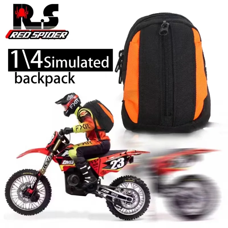RS Red Spider apresenta LOSI 1/4 Promoto-MX Controle Remoto Elétrico Off-road Motocicleta Simulação Driver Mochila