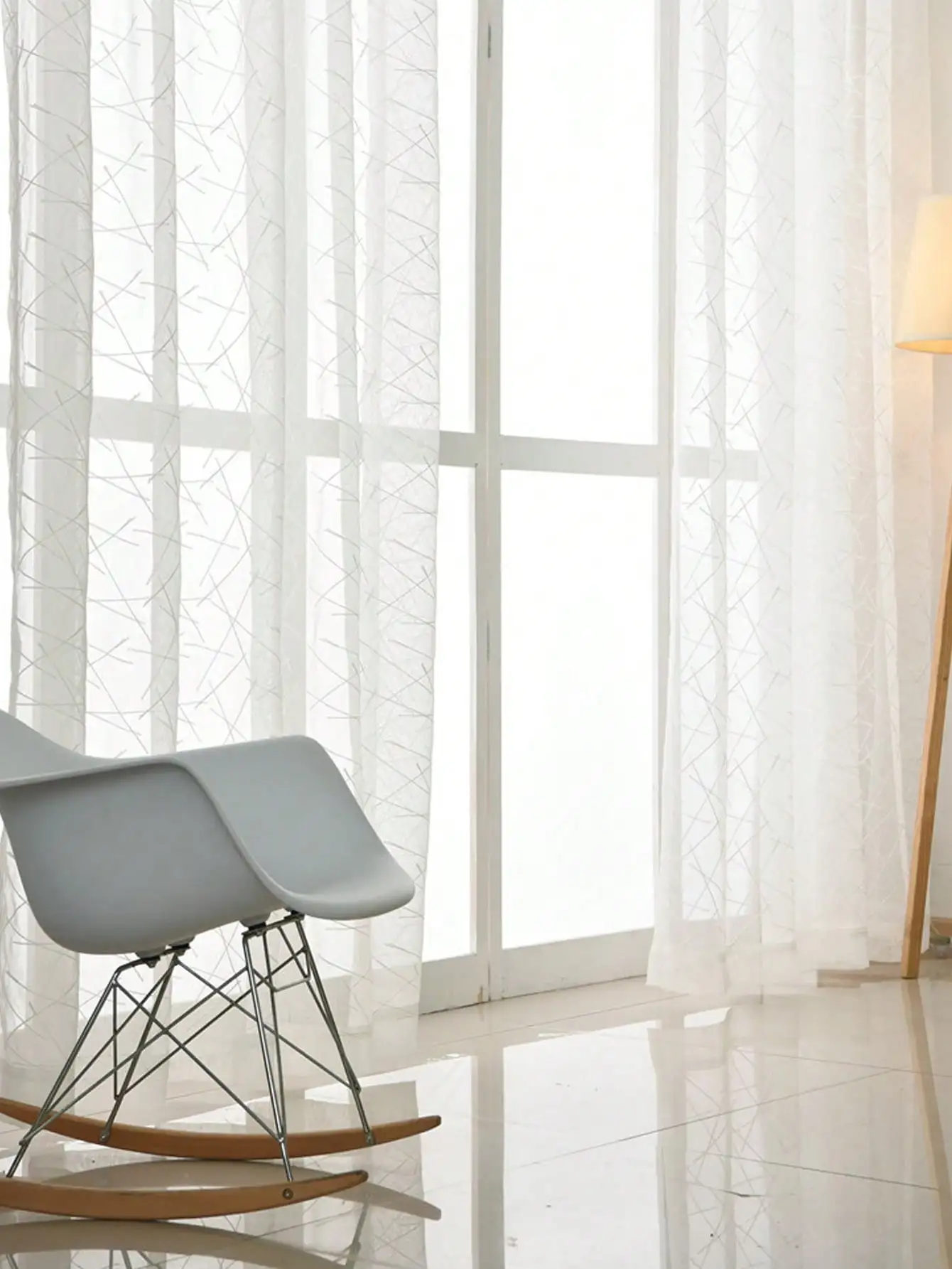 Modern Minimalist Style Intertwined Lines Embroidery Random Line Curtains Living Room Bedroom Balcony Blackout Curtains