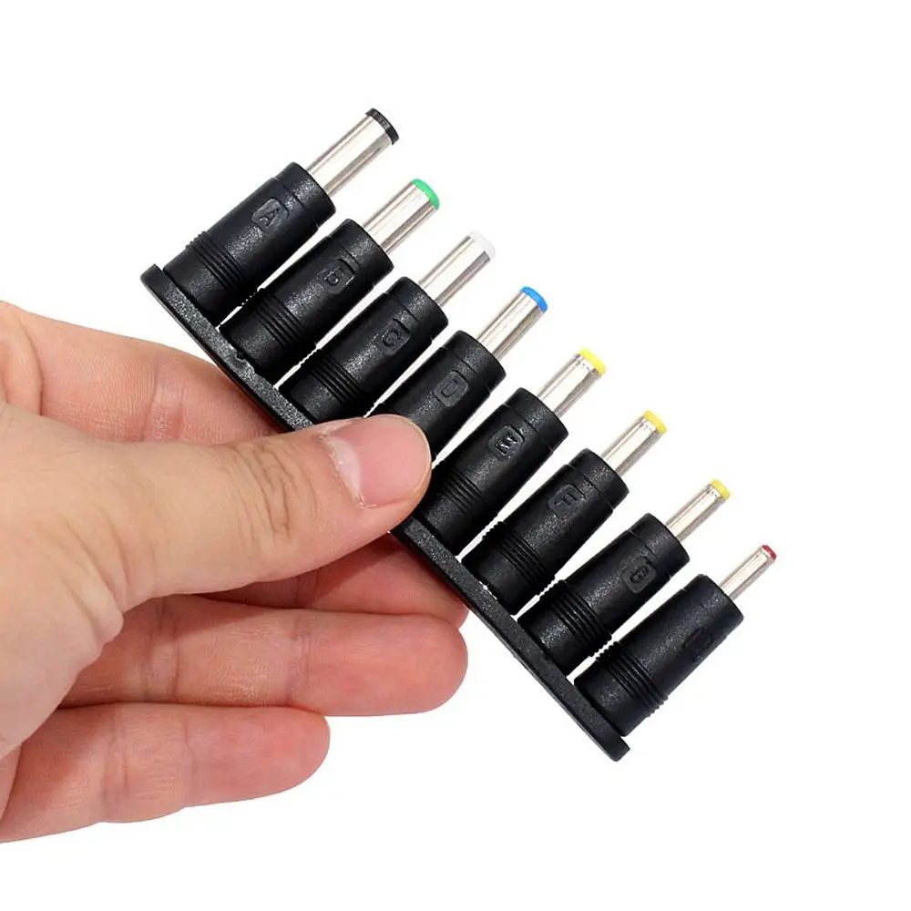 8pcs Universal Laptop DC Power Supply Adapter Connector Plug AC DC Jack Charger Connectors Laptop Power Adapter Conversion Plug