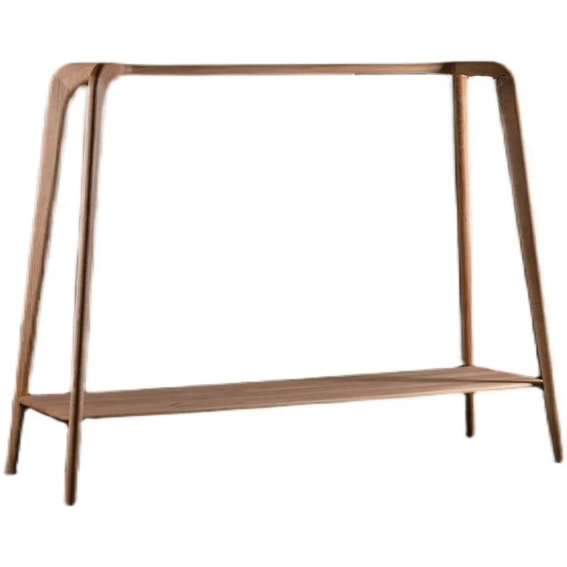 

Modern light luxury living room villa high-end black walnut floor coat rack, storage clothes