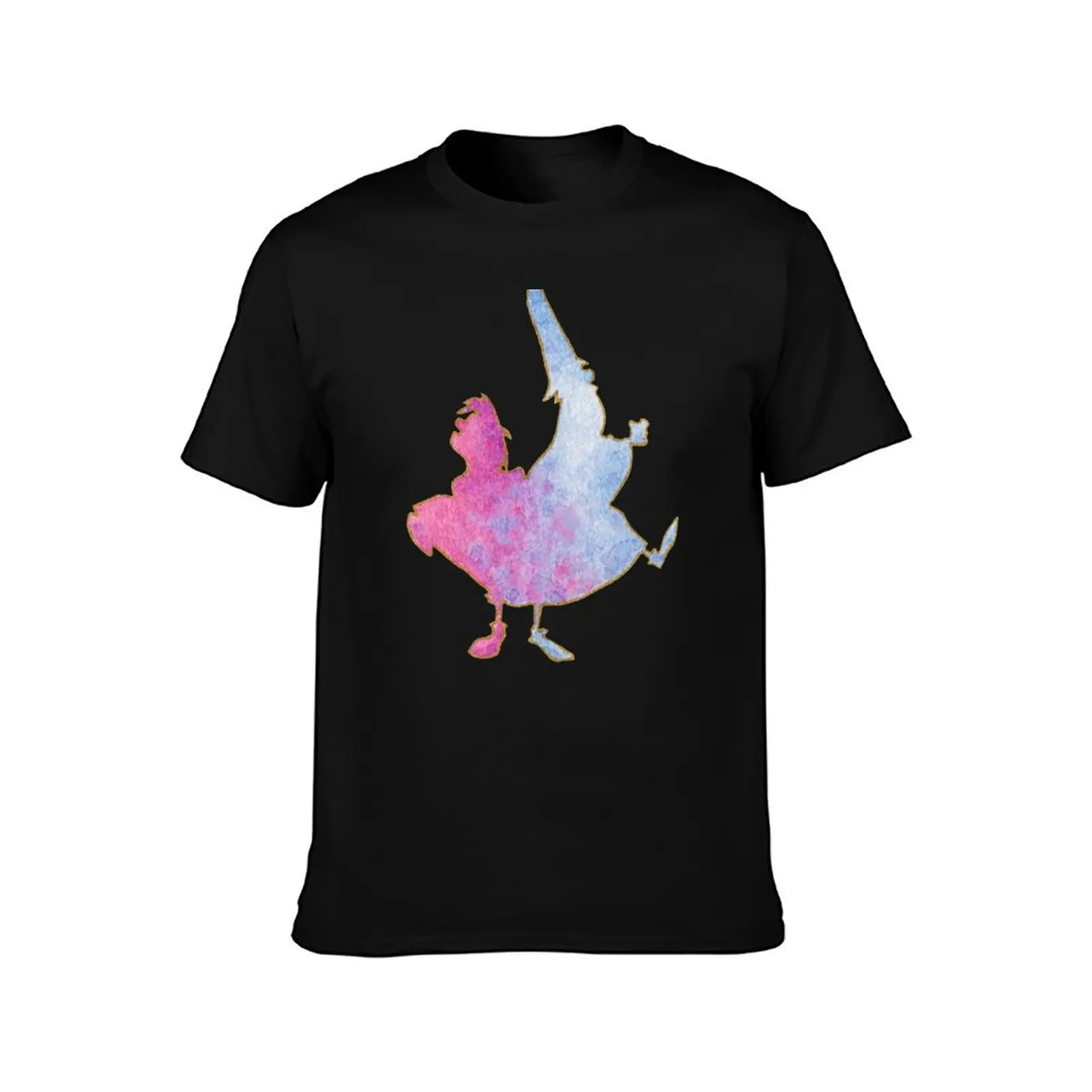 Watercolor Silhouette The Sword In The Stone Merlin and Madam Mim T-Shirt Summer Casual Cotton Tee Oversized Streetwear Tops
