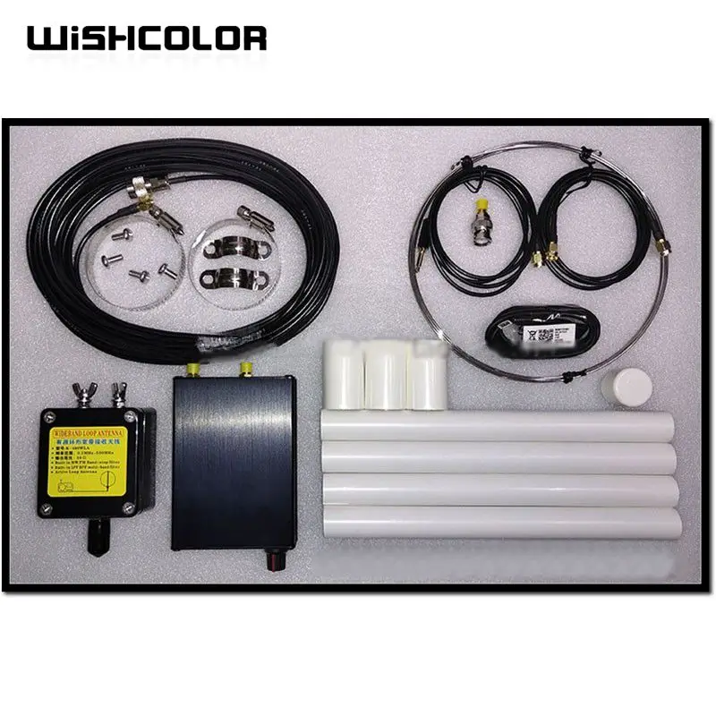 

Wishcolor 25/30M Feeder K-480WLA 500K-1GHz MW/SW/FM/AIR/UVHF Full Band Antenna 0-30DB Adjustable Gain SDR Loop Shortwave Antenna