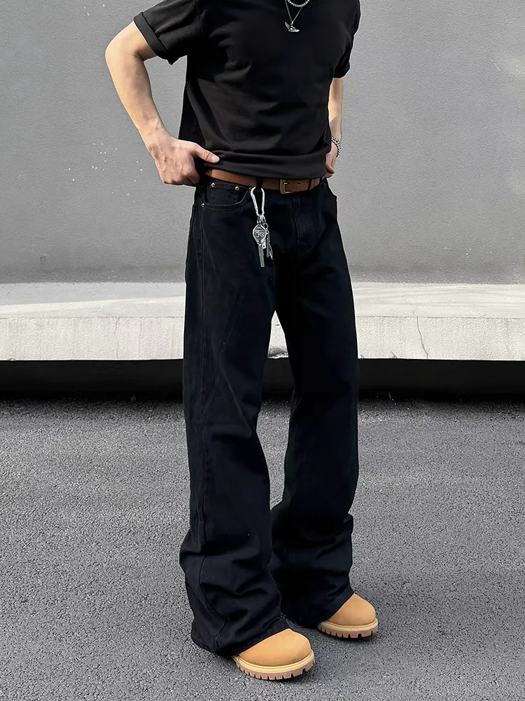 

Американские ретро Cleanfit Bla Knife расклешенные джинсы мужские весенне-осенние универсальные потертые тонкие прямые джинсовые брюки