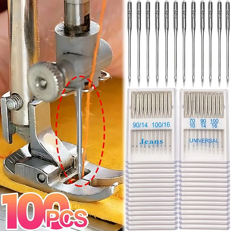 

100/20pcs Sewing Machine Needles Jeans Universal Regular Point Sewing Needles Ball Point Head for Home Sewing Machine Supplies