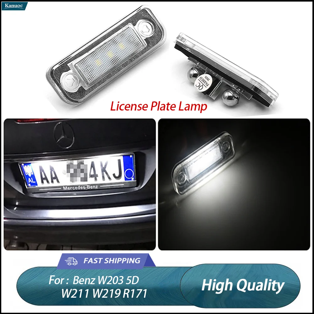 

2Pcs LED License Plate Lamp Kit For Benz W203 5D W211 W219 R171
