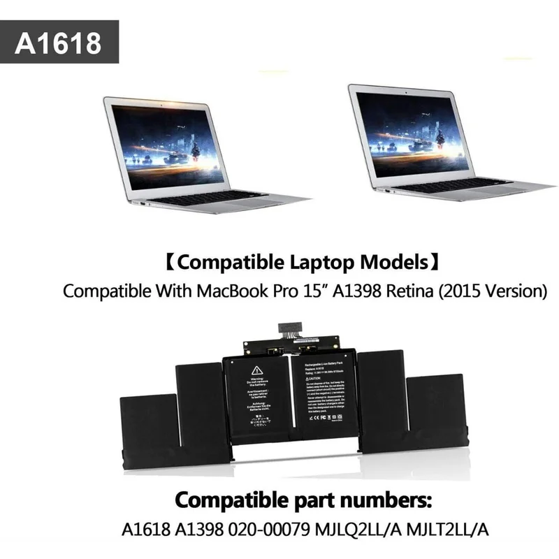 A1618 Battery Applicable Apple MacBook Pro 15 Inch Retina A1398 2013 End of the year 2014 Mid-year