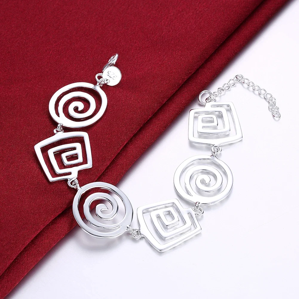 Fine Retro thread bracelets earrings Hot charm 925 sterling Silver Jewelry sets for women Fashion Party wedding Gifts