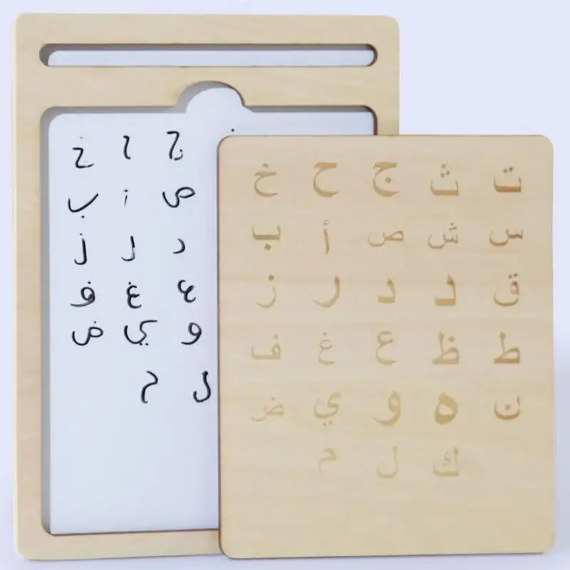 Houten schrijftablet Houten letter Schrijven Leerbord Leuk interactief leermiddel Jongens Meisjes Tekenspeelgoed voor kinderdag