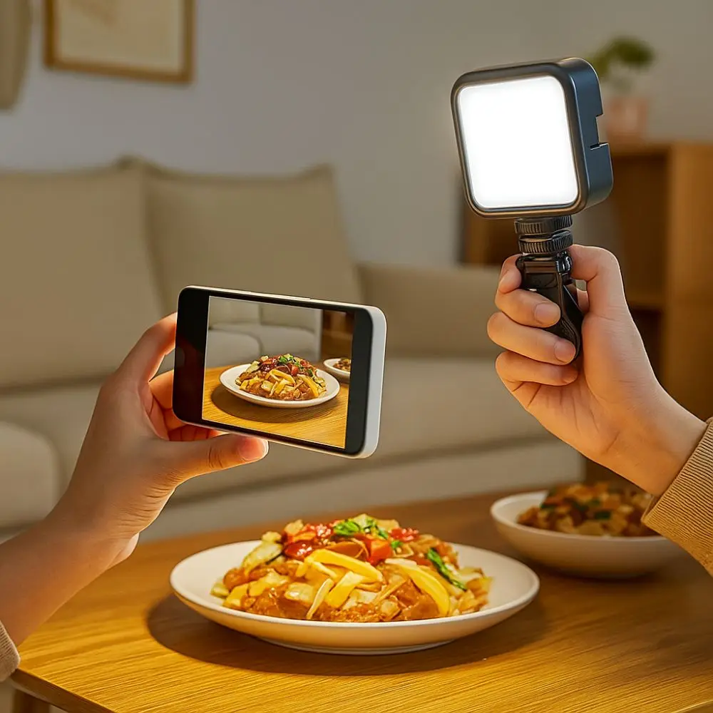 Practical Portable Selfie Fill Light Adjustable RGB Three-color LED Video Light with Clamp Handheld Phone Fill Light Outdoor