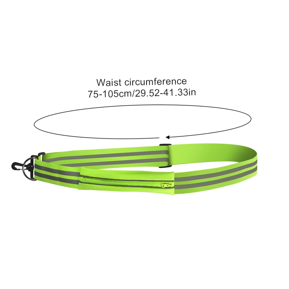 Reflective Shoulder Strap Reflective Belt Adjustable Running Belt with Pouch Elastic Belt High Visibility for Night Activities