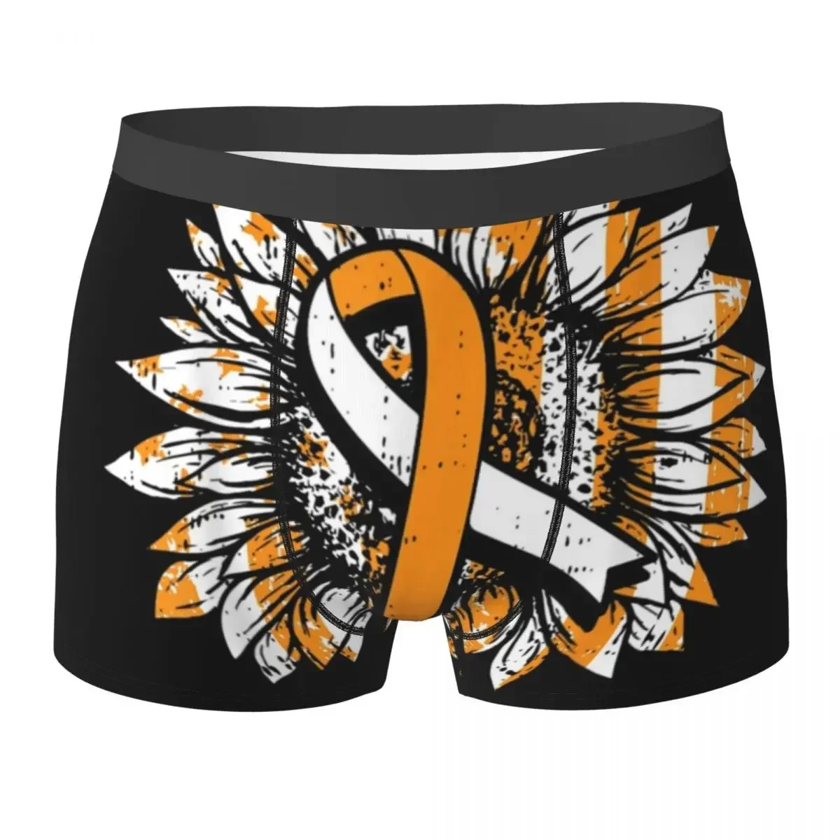 Boxer Underpants Shorts Multiple Sclerosis Awareness Sunflower Panties Men's Soft Underwear for Homme Man Boyfriend Gifts