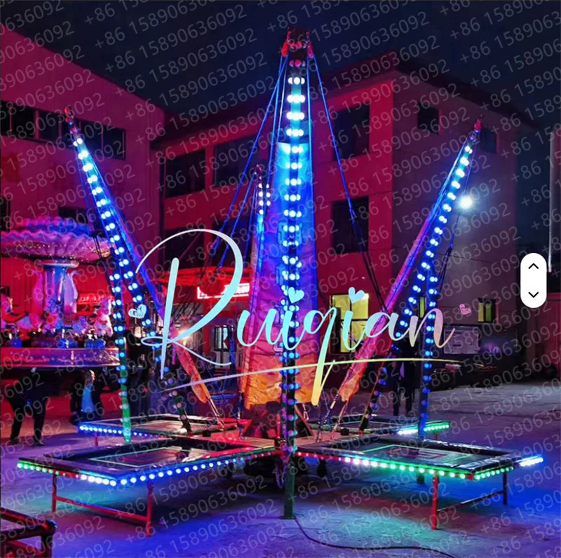 Giro 4-in-1 Outdoor Bungee Jumping Trampoline for Kids Single Mobile Funfair