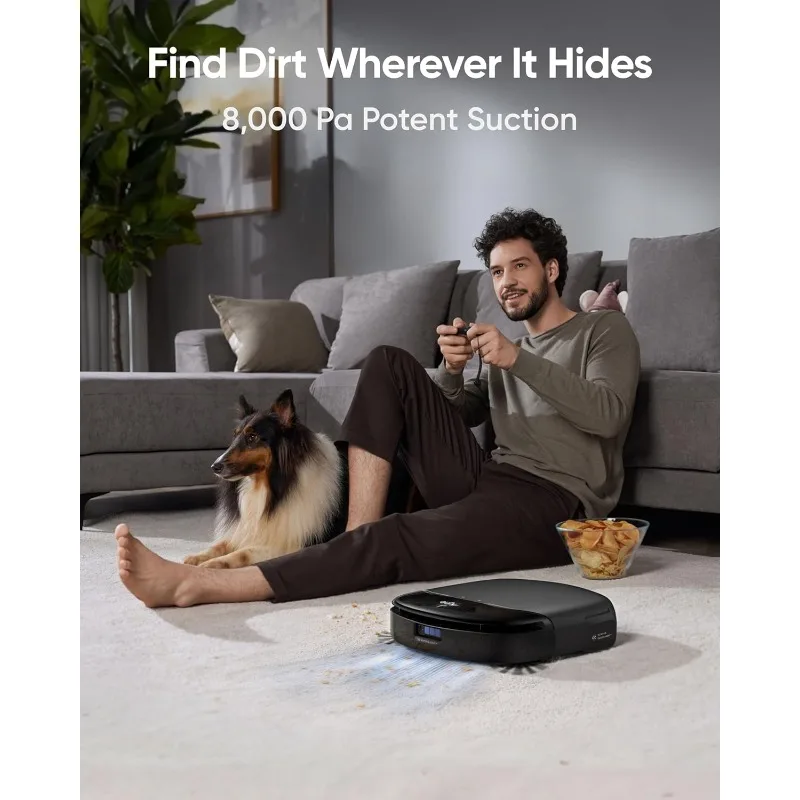 eufy Robot Vacuum Omni S1 Pro with All-in-One Station, Floor Washing Robot Vacuum and Mop, Eco-Clean Ozone, 8000 Pa Suction