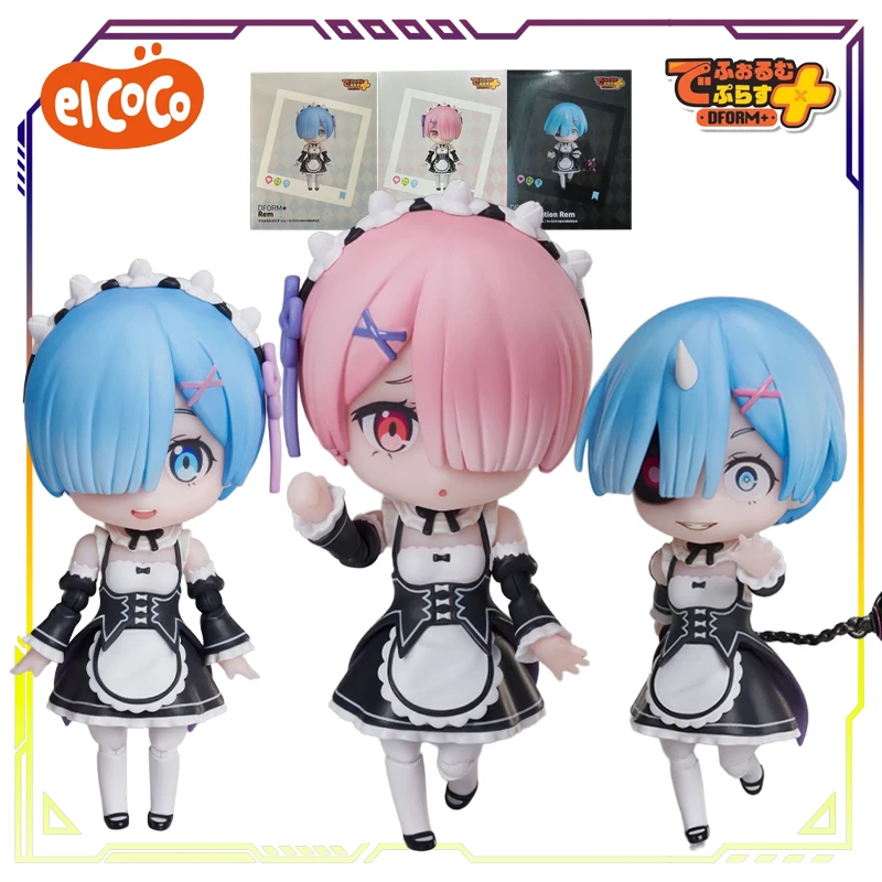 Elcoco original dform + re: life um mundo diferente da zero série lamb \ rem anime figura de ação modelo brinquedos presentes para meninos