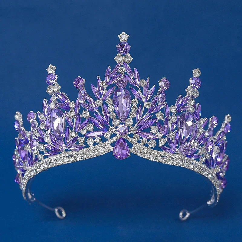 11 Colors Baroque Luxury Big Water Drop Crystal Tiara For Women Wedding Girls Birthday Party Elegant Crown Hair Accessories image 6