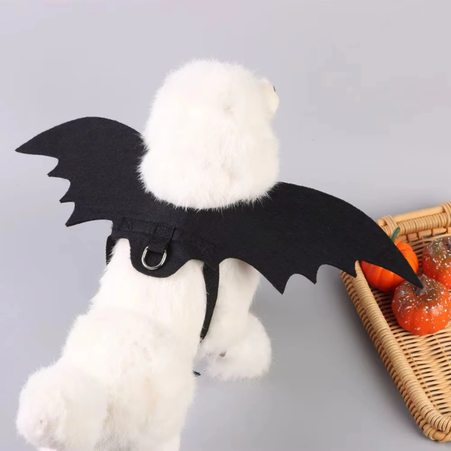 Pet Halloween Bat Wings Dog Cat Costume Party Dress Funny Cool Puppy Kitty Apparel Cosplay Prop with Traction Rope Fixing Hole