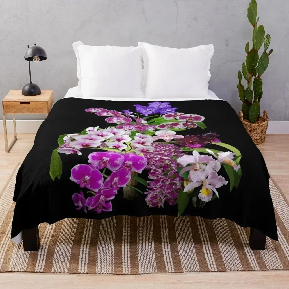 

Orchids - Cool and Restful Colors! Throw Blanket Ultra Soft Flannel Fleece Blanket for All Seasons