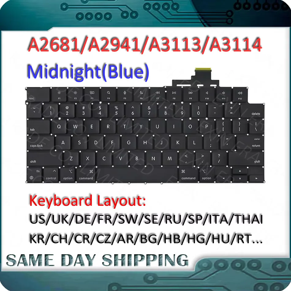 New Laptop Keyboard Midnight Blue for MacBook Air 13