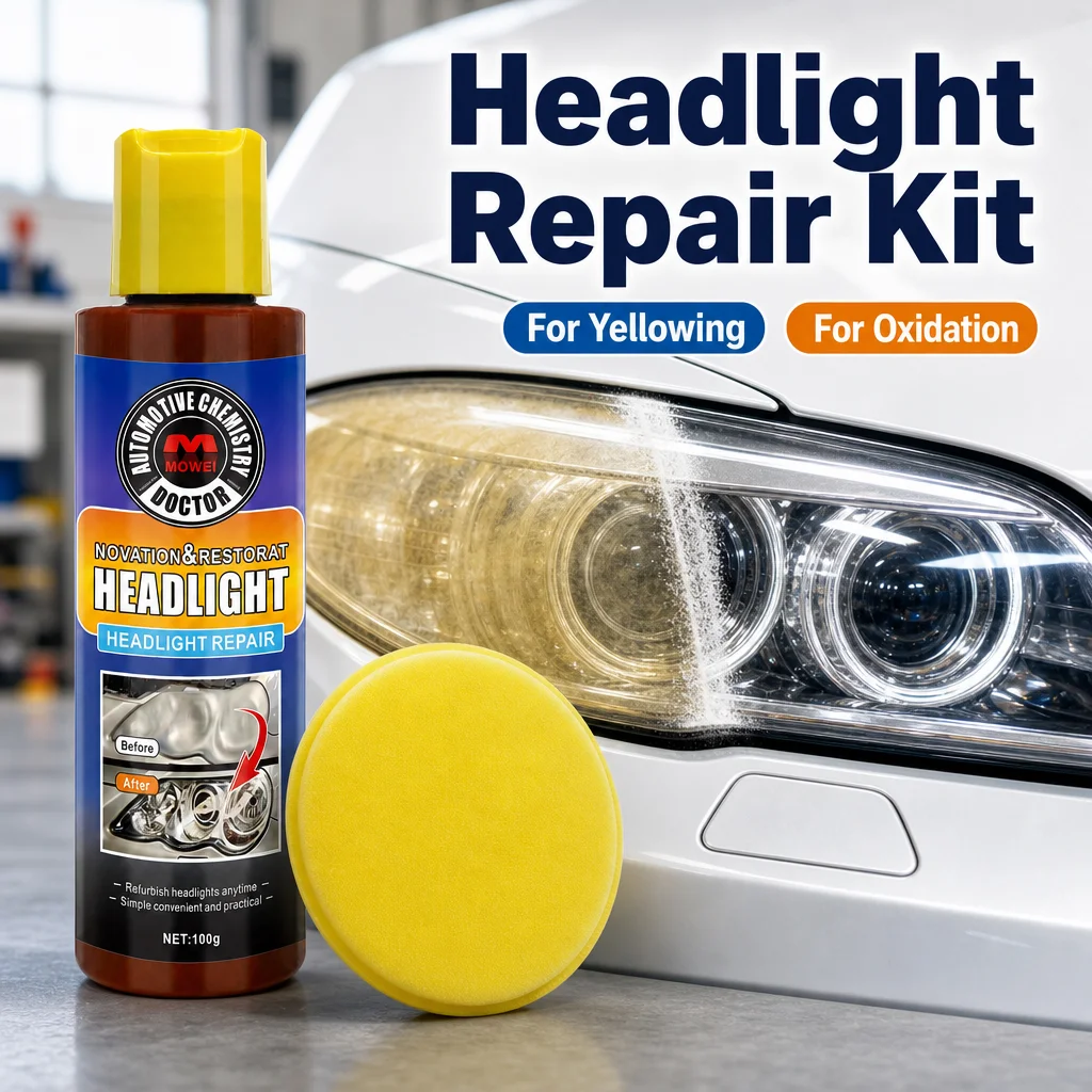 Headlight Repair Kit Remove Yellow Oxidation Restore Bright Clear Headlamp Surface For Car Headlight Renewal