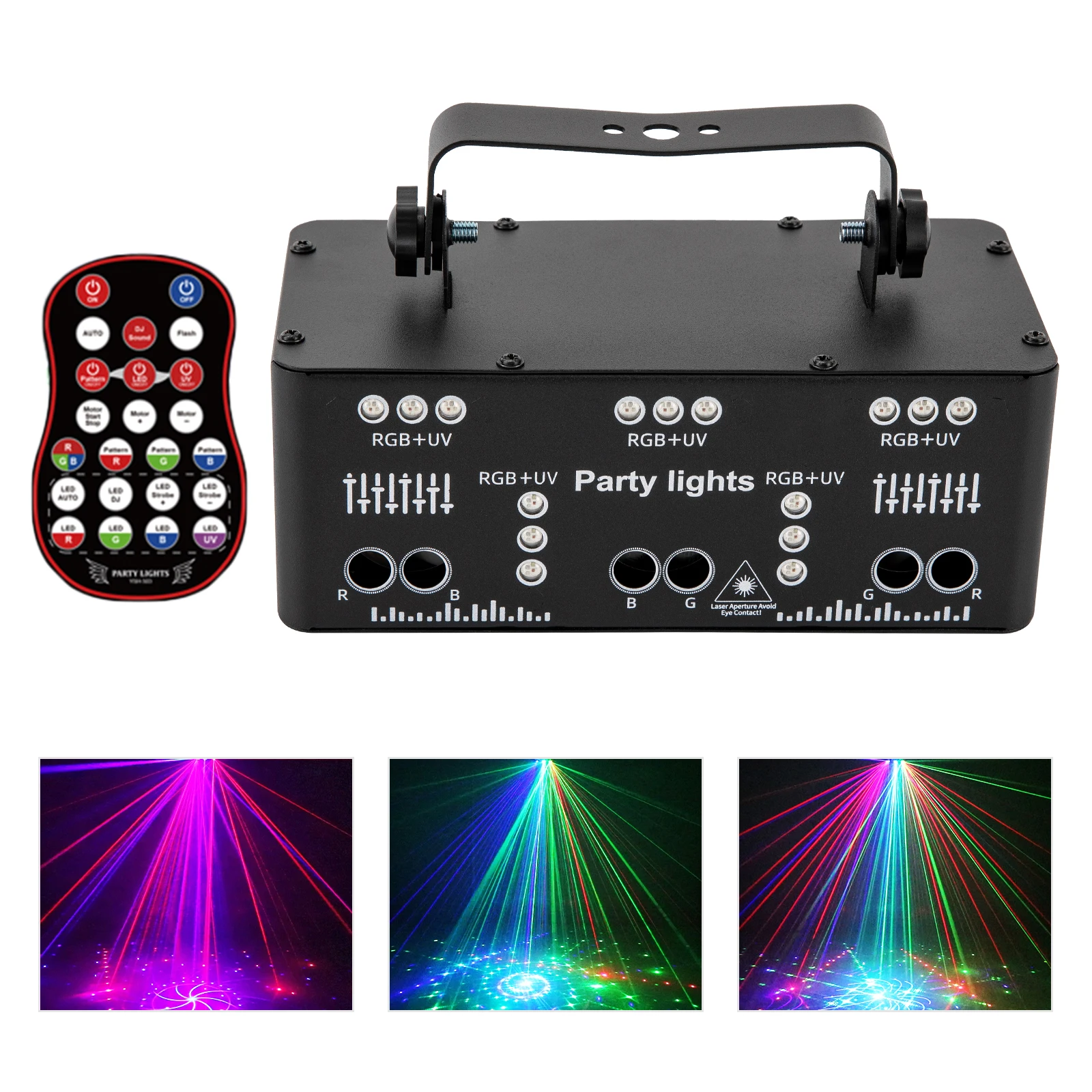 21-Eyes RGBW Laser Projector Light Effect DJ Disco Stage Lighting DMX Strobe Disco Party, UV