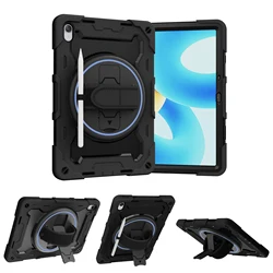 Rugged Case For Huawei MatePad 11.5 2023 Armor Stand Cover Multi-Layers Protection With 360 Rotatable Hand Strap Shockproof Capa