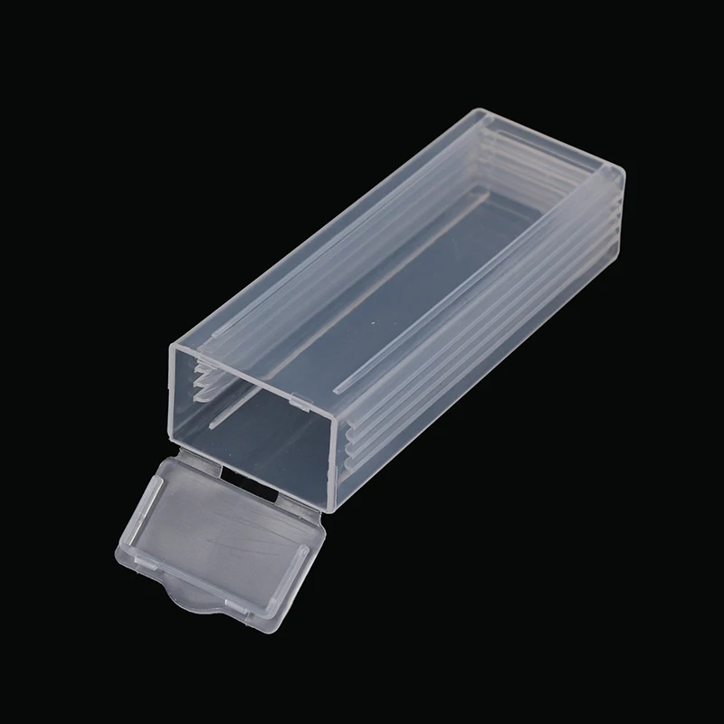 Microscopio in plastica Slide Mailer Glass Slides Holder Storage Box microsslide PP contiene 5 Dispenser Box