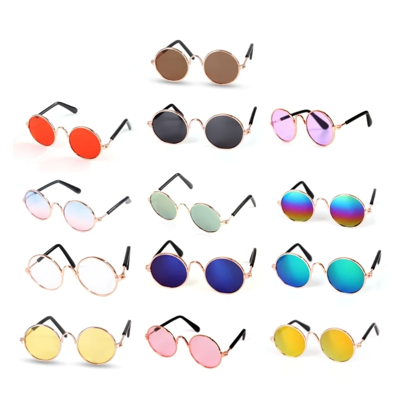 Small Cat Glasses Pet Sunglasses Retro Circular Dogs Sunglass Cosplays Costume