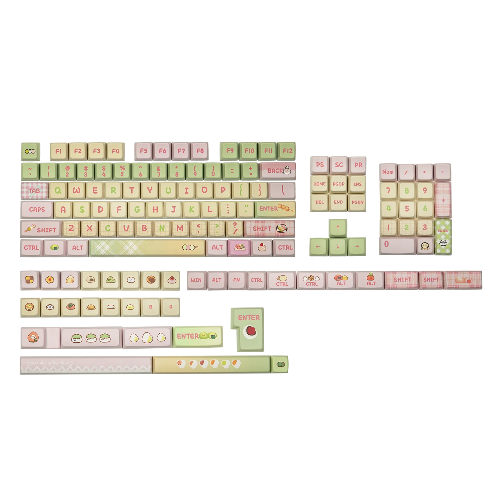 مجموعة KiiBOOM x Ydmochi Sweet Dango Dream Keycap 142 MDA Profile 5-Side Dye-Sublimation PBT Keys متوافقة مع أغطية مفاتيح MX
