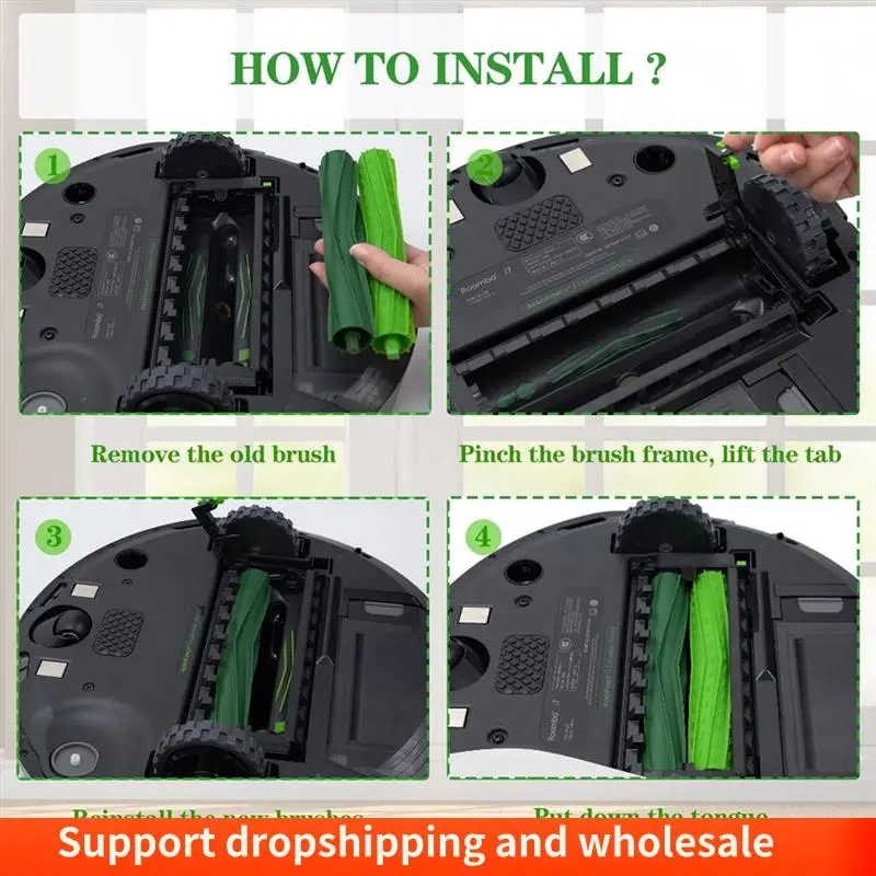 Spazzole in gomma multisuperficie AA86 per Irobot Roomba I3 I3+ I4 I6 I6+ I7 I7+ I8 I8+/Plus E5 E6 E7 J7 I,E &J Series Aspirapolvere