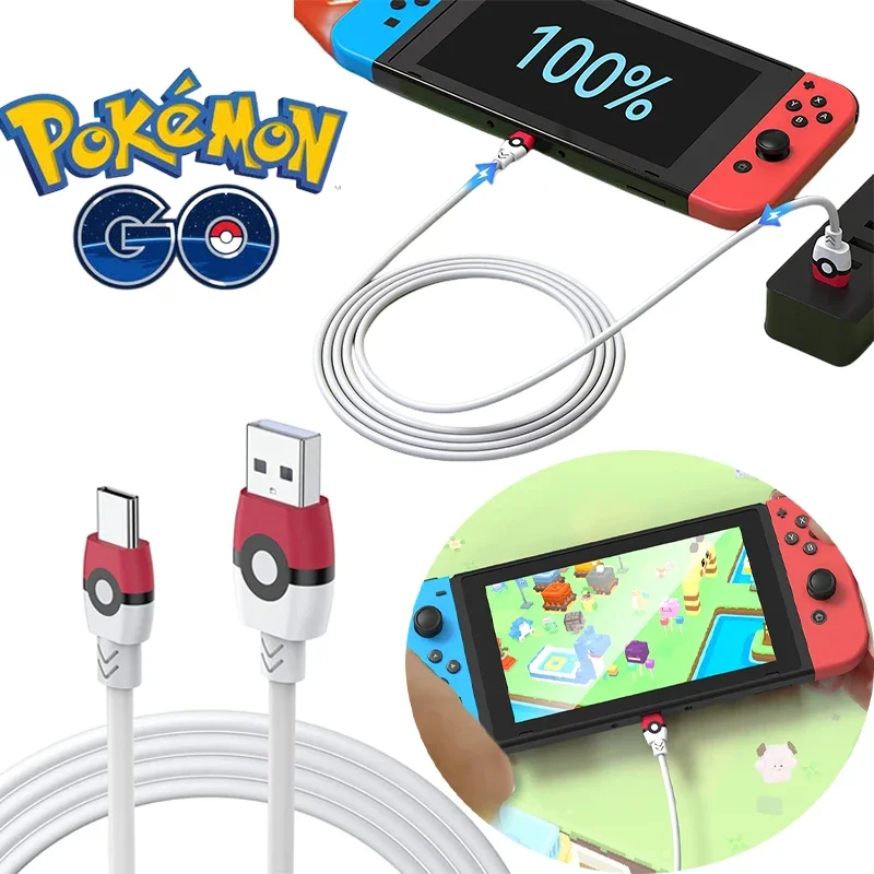 Pokemon Pikachu USB Extension Cable USB for Nintendo Switch Lite OLED Type C Cable Gaming Charging Cable USB To Type C PD Gifts