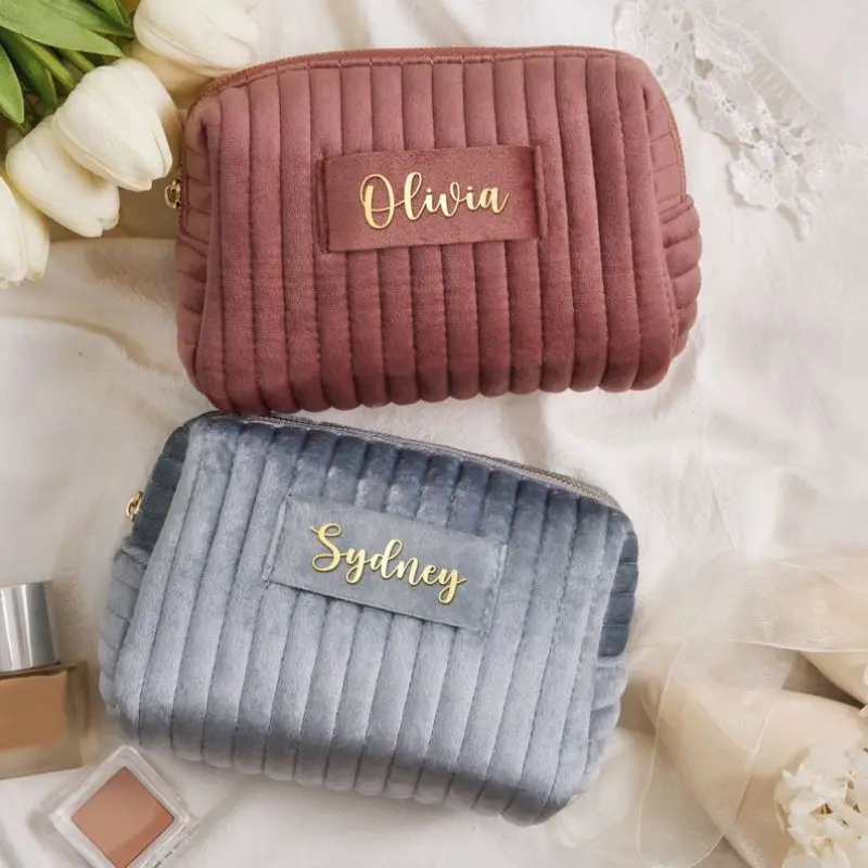 Personalize Bridesmaid Makeup Bag Shower Gifts Travel Toiletry Cosmetic Bag Wedding Birthday for Her Mother's Day Lovelys Womens