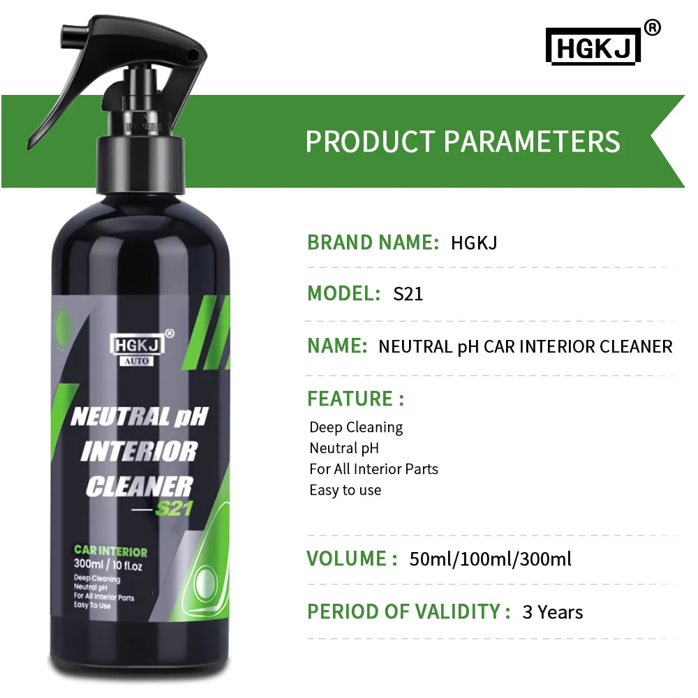 Car Interior Cleaning Spray Auto Neutral PH Refreshing 300ML/100ML/50ML S21 Auto Leather Repair Dry Cleaner Spray Foam Agent