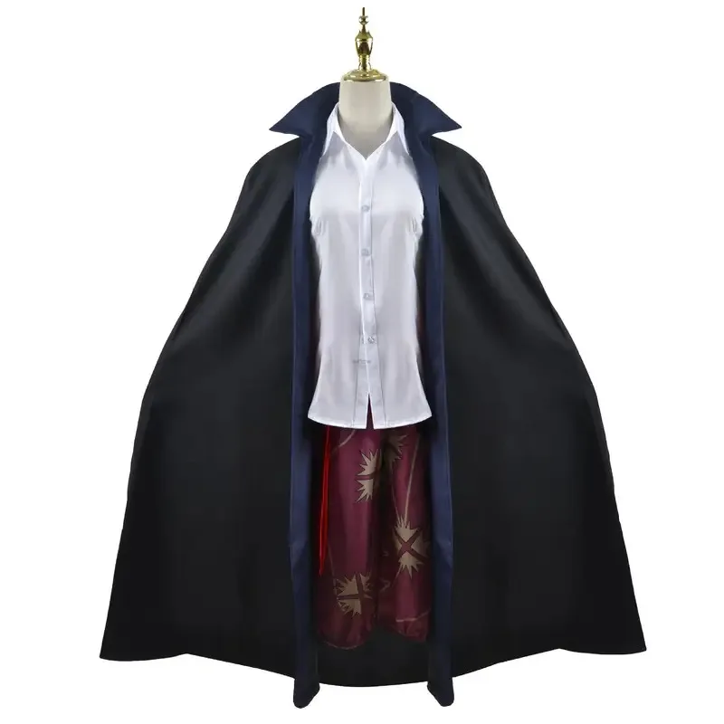 AA 1 Bear House Anime Shanks Redhead Cosplay Costume Shirt Printing Pants Belt Black Cloak Coat Re w1a2t New 2025