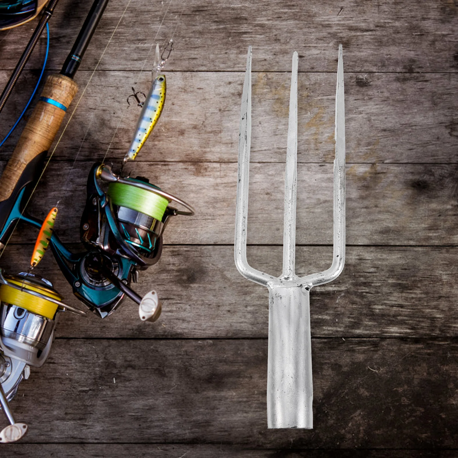 

Iron Fork 3-Prong Spearfishing Tool Gardening Digging Durable Metal Fishing Equipment Outdoor Game Tamper Pointed