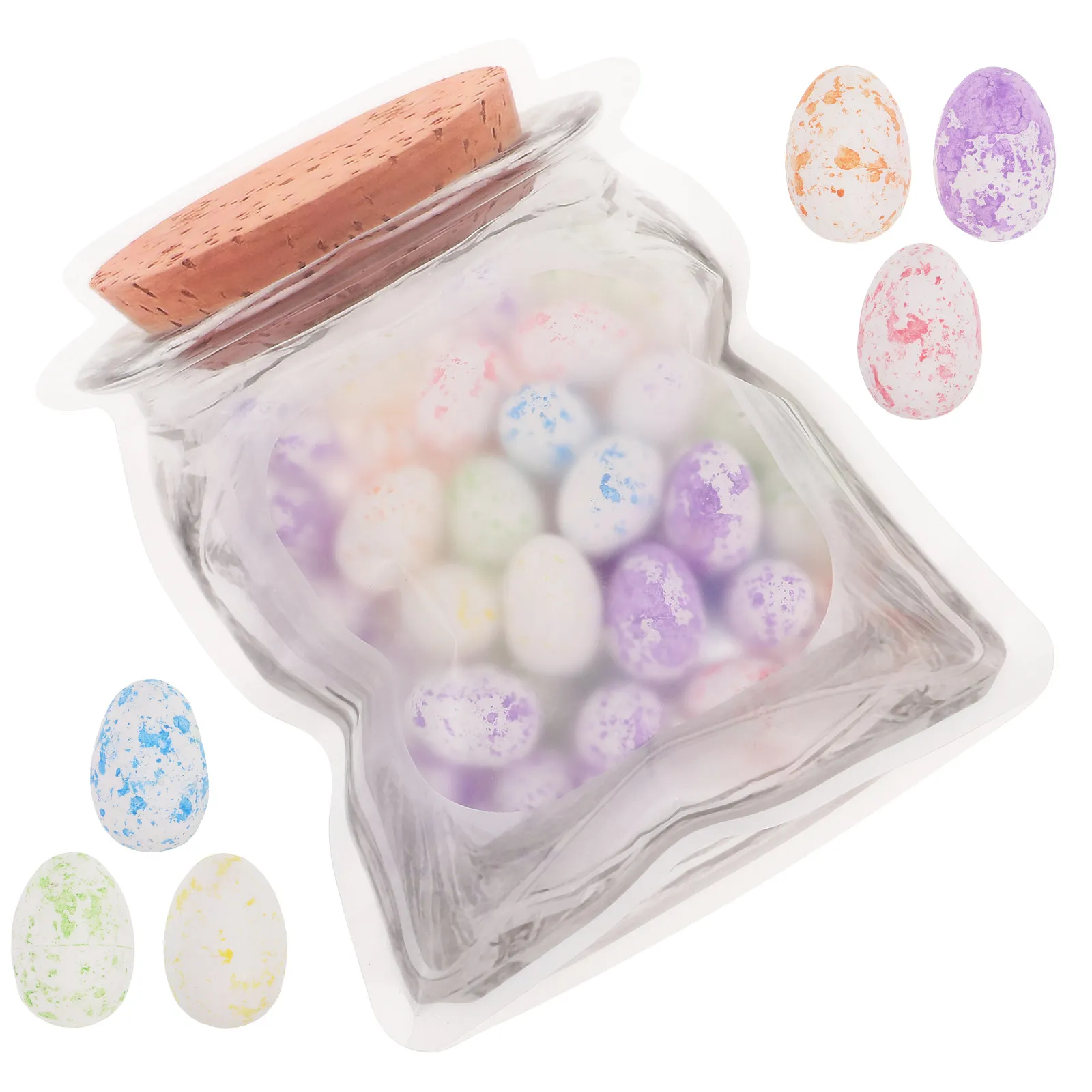 

40Pcs Glitter-Free Multicolor Dot Foam Easter Eggs Aesthetic Festive Decorations for DIY Projects Home Party School Mall