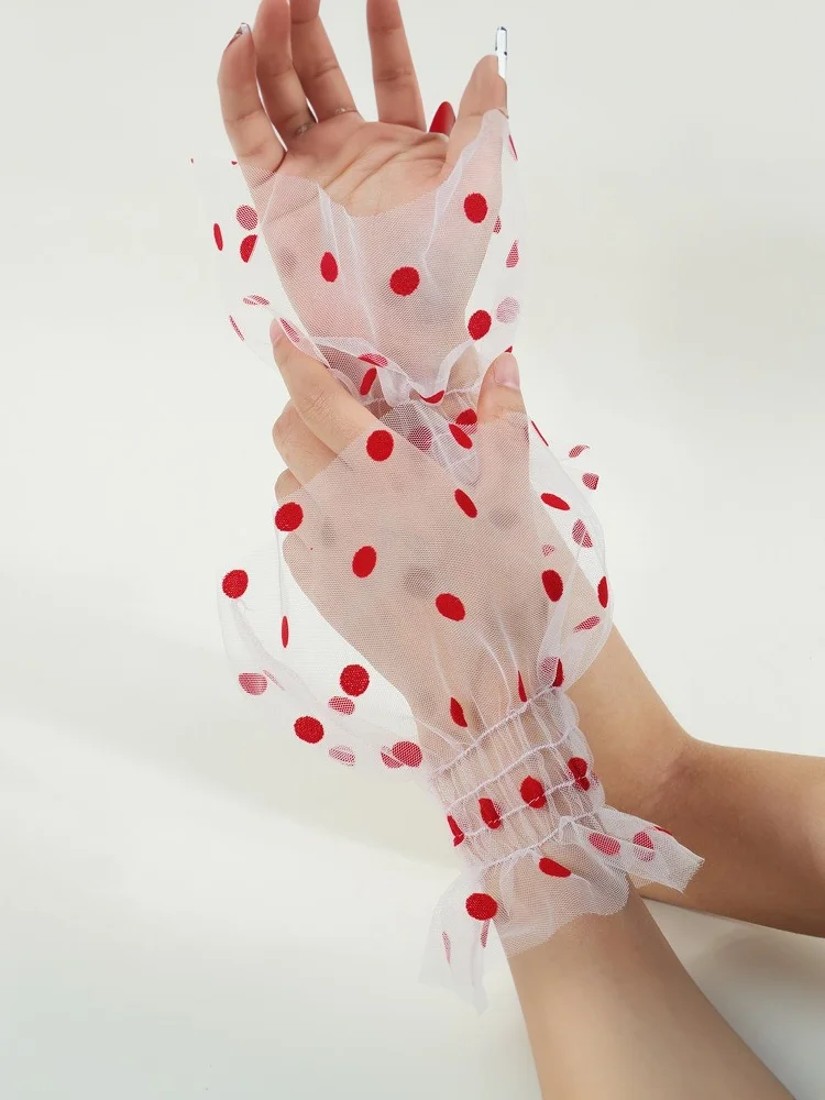 Gant de Photo pour Nail Art, faux manchette à pois, manches décoratives pour photographie d'ongles, accessoires de mode pour Nail Art, accessoires de photographie