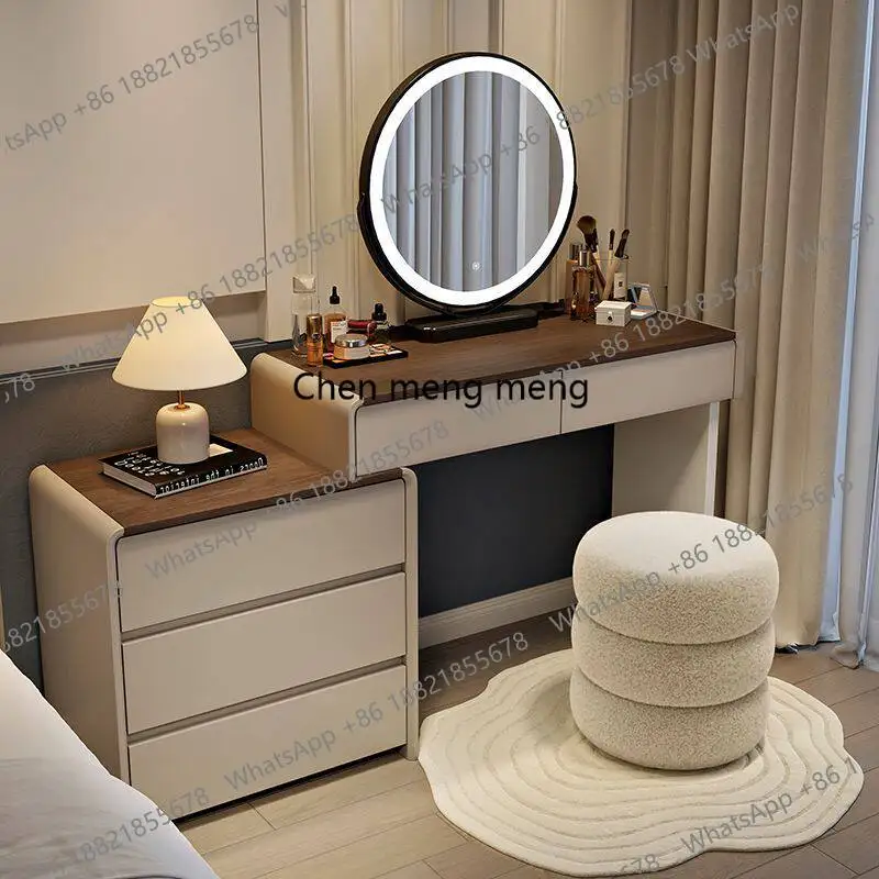 

Chair Luxury Storage Vanity Desk Drawers Extension Wood Adult Cabinet Vanity Bedroom Mirror Compact Penteadeira Furniture