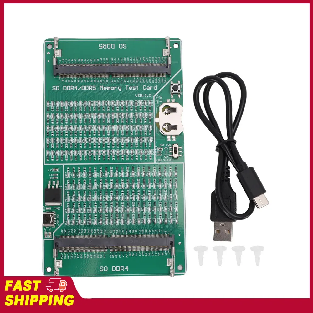 2 in 1 Memory Diagnostic Analyzer RAM Tester with LED Light DDR4 DDR5 Memory Tester Tool for Laptop Desktop Server Computer