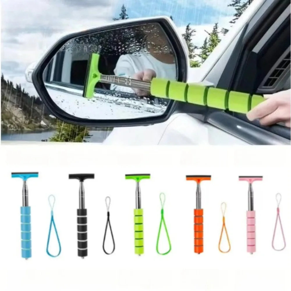 Rearview Mirror Windscreen Wiper Retractable Portable Rubber Squeegee Cleaning Tools Parts Car Rain Remover for Auto Accessories