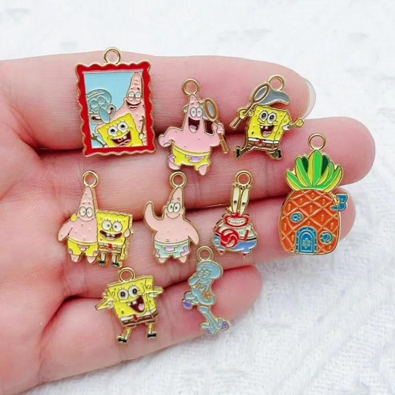 Image of 10 Stück Cartoon Anime DIY Schmuckzubehör Legierung Emaille-Anhänger Schlüsselanhänger Ohrringe Taschenanhänger