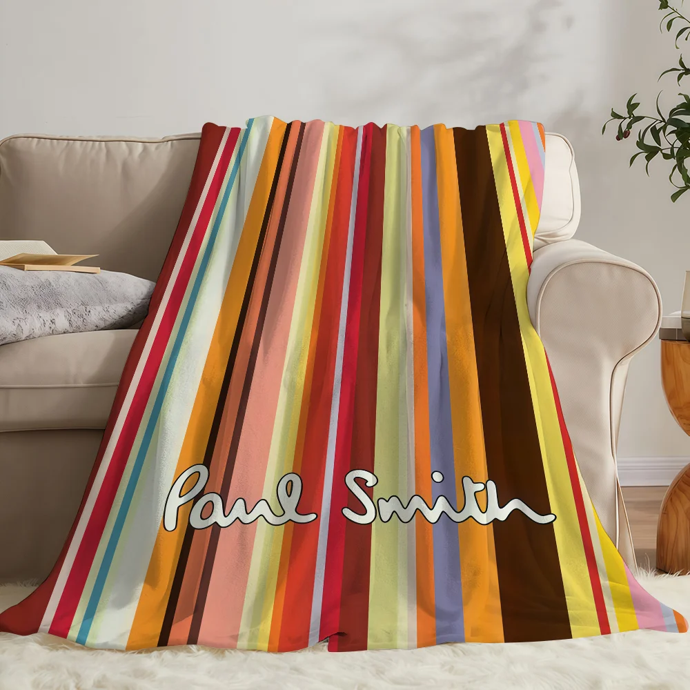 Fashion P-Paul S-Smith Stripe Blanket Soft Warm And Thick Perfect For Bedroom Living Room Bed Sofa Camping Picnic Office Gift