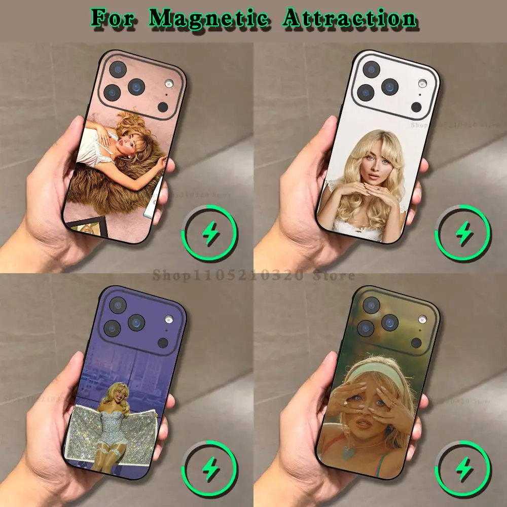 Singer S-Sabrina C-Carpenter Phone Case For iPhone 17,16,15,14,13,12,11,Pro,Max,Plus,E,Air,Mini Magnetic Magsafe Frosted Clear