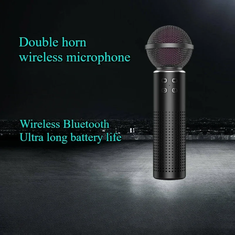 Microphone sans fil dynamique pour touristes, haut-parleurs et système sonore intégré, téléphone portable, karaoké, Bluetooth, diffusion en direct