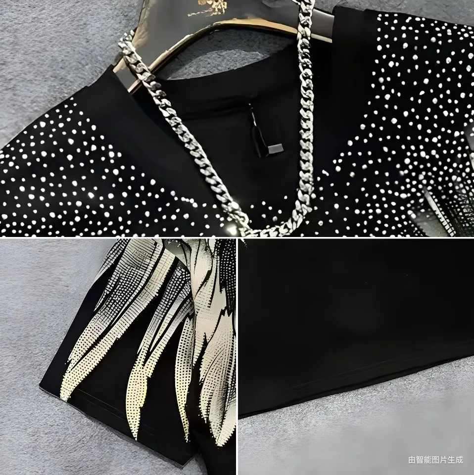 L-4XL Plus Size Tops Strass Grafische T-shirt Vrouwen Zomer Korte Mouw Oversized T-shirt Katoen Dameskleding Ropa De Mujer