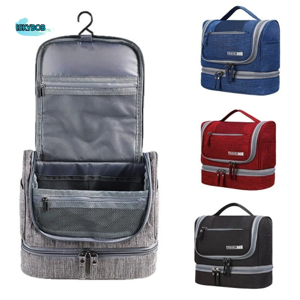 

Solid Color Hanging Makeup Bag Oxford Cloth Waterproof Cosmetic Bag Large Capacity Multifunctional Toiletry Bag Personal Care