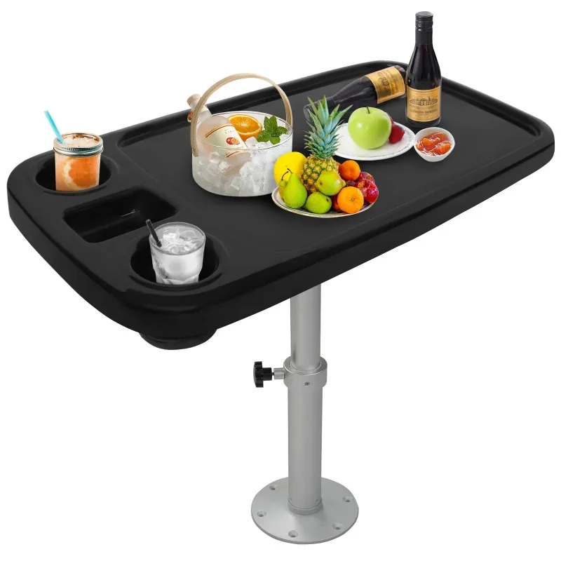 34*18.2*1.6inch ABS Material And Boat Table With Built-In Cup Holders Rectangular Anti-Aging RV Boat Desk Interior Table Set