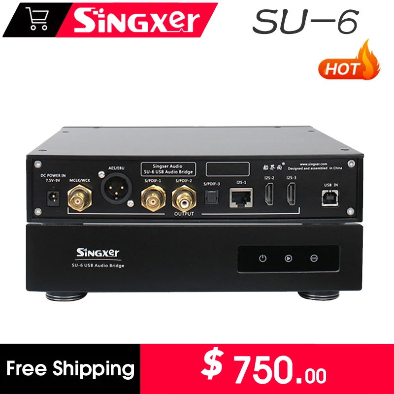 Singxer SU-6 USB Digital Interface Femtosecond Clock SU6 Audio Clock XMOS/XU208/CPLD DSD512 HIFI High Fidelity Mobile Phone OTG